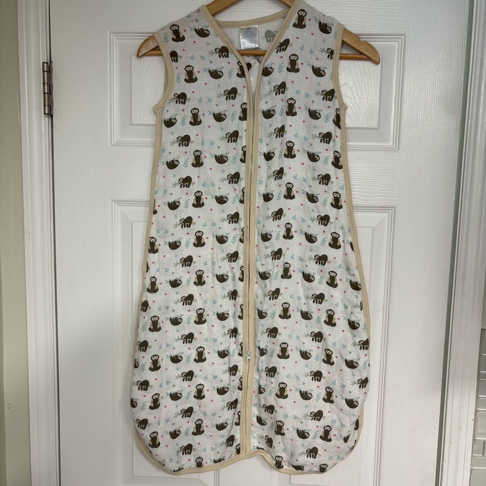 Little Journey White Cotton Sloth Sleep Sack Size Large​